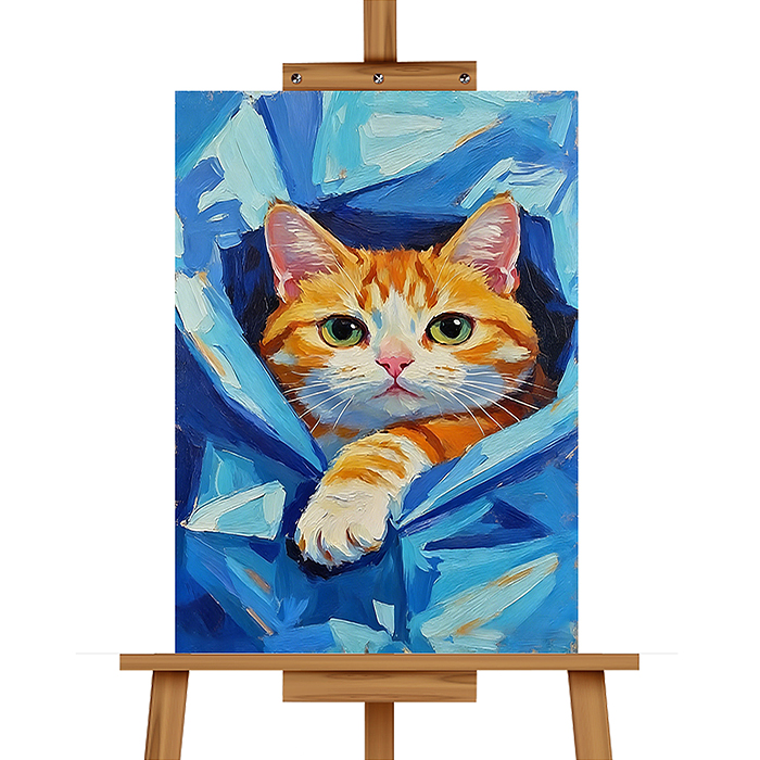 Картина по номерам MKR3020-130 "Котик в пледе" 30х20 см. 