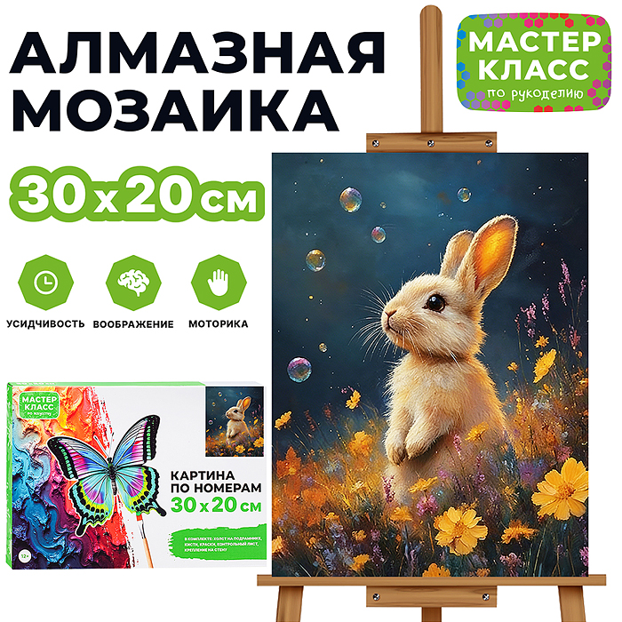Картина по номерам MKR3020-143 "Зайчик" 30х20 см. Картина по номерам MKR3020-143 "Зайчик" 30х20 см.