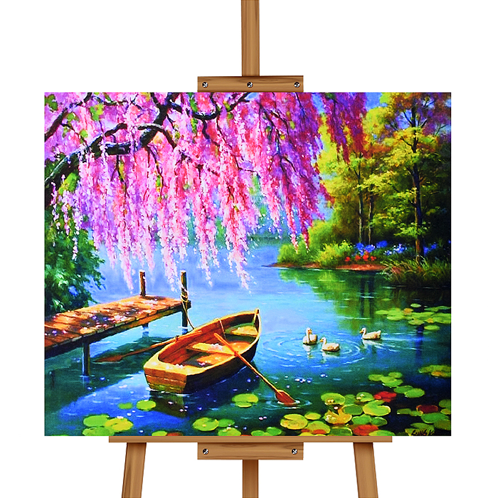 Мозаика алмазная MKA5040-68 "Одинокая лодочка" 40*50см.