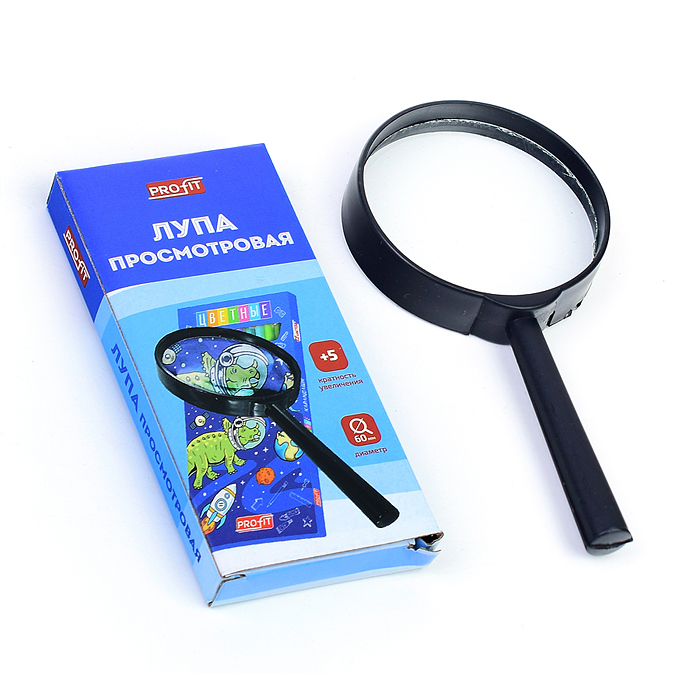 Лупа просмотровая d=60мм, кратность увеличения 5 