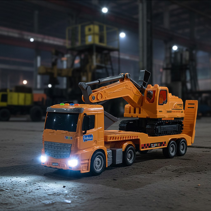 Машина S977-57A "Экскаваторовоз" 1:14 (свет, звук) в коробке