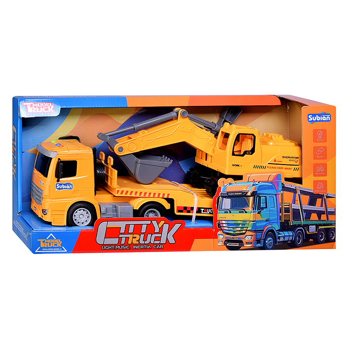 Машина S977-57A "Экскаваторовоз" 1:14 (свет, звук) в коробке