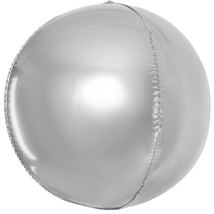 Шар 3D (18''/46 см) Сфера, Серебро, 1 шт. в уп. Шар 3D (18''/46 см) Сфера, Серебро, 1 шт. в уп.