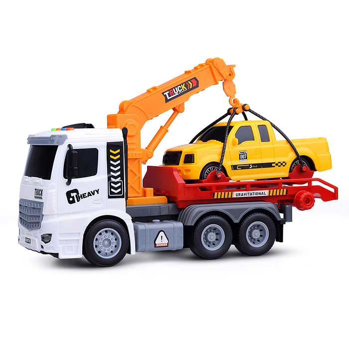 Машина S977-8B "Эвакуатор" на батарейках, 1:14 (свет, звук) в коробке
