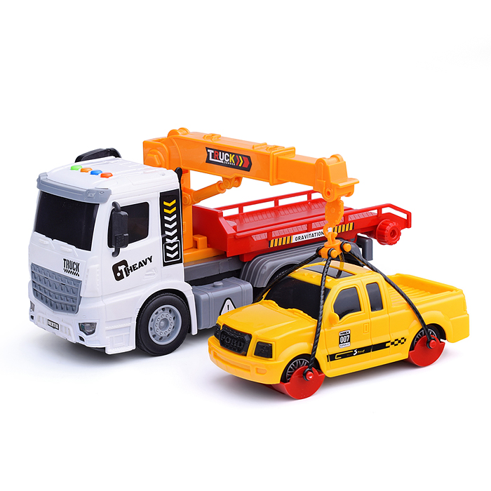 Машина S977-8B "Эвакуатор" на батарейках, 1:14 (свет, звук) в коробке