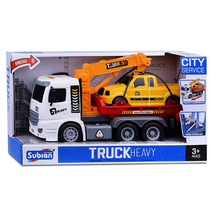 Машина S977-8B "Эвакуатор" на батарейках, 1:14 (свет, звук) в коробке