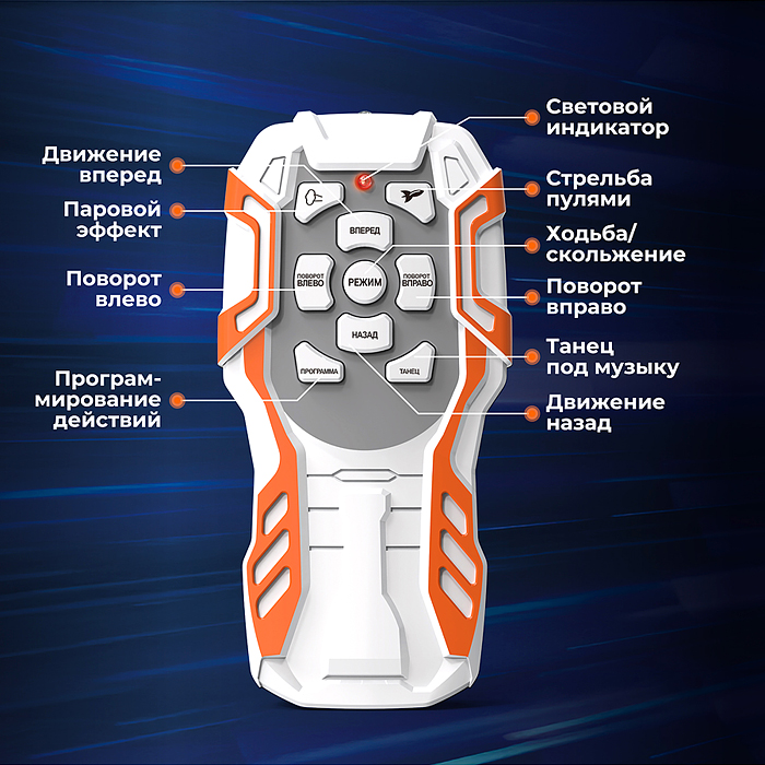 Робот BT0092-1 "Покоритель звёзд" (свет,звук,стрельба) р/у, 27MHz в коробке