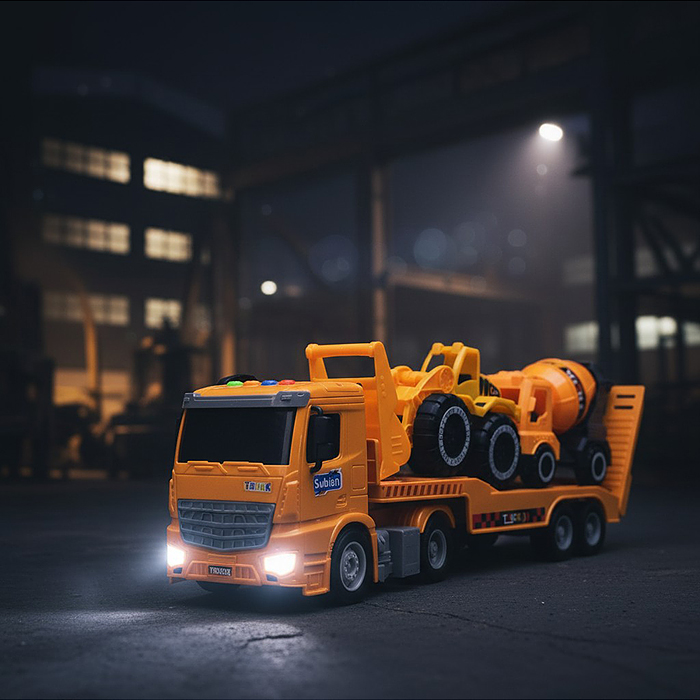 Машина S977-56A "Бульдозер- смеситель" 1:14 (свет, звук) в коробке