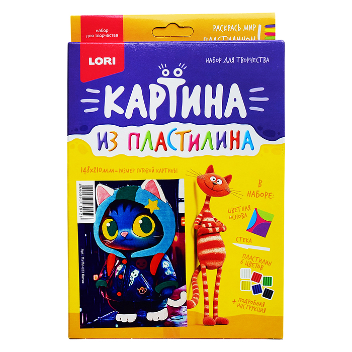 Картина из пластилина "Котик" Картина из пластилина "Котик"