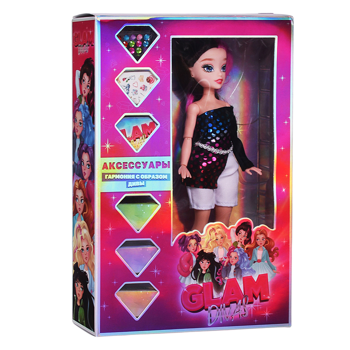 Модная кукла Glam Divas Music Diva Алекс с аксессуарами, 25 см