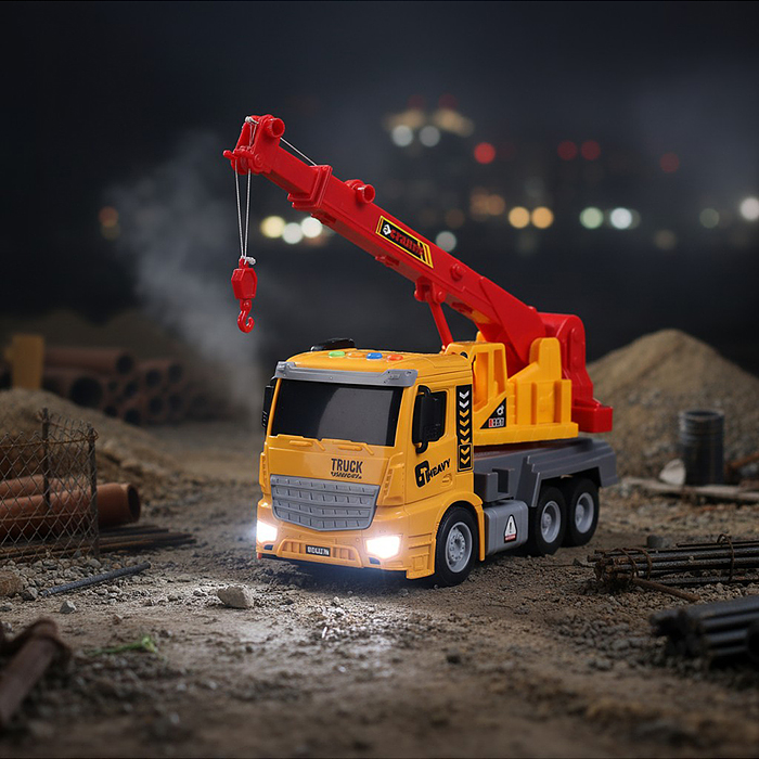 Машина S977-4A "Спецкран" (свет, звук) в коробке