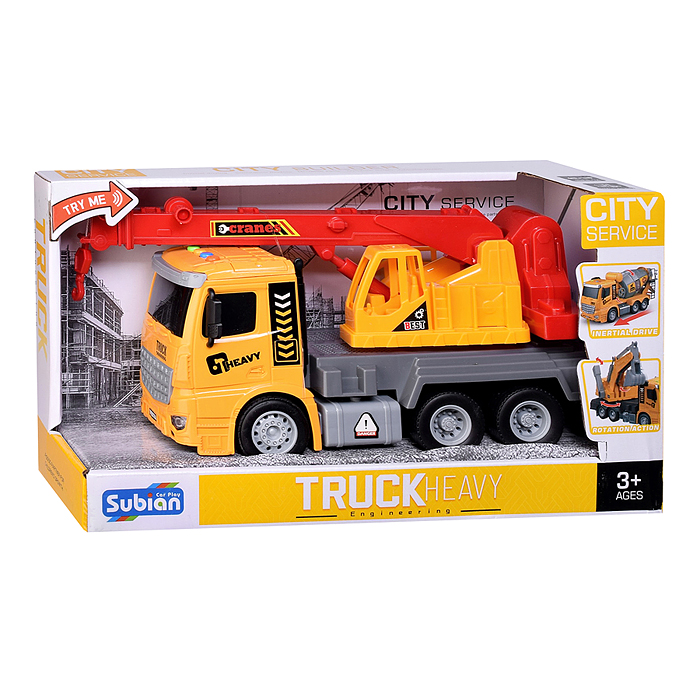Машина S977-4A "Спецкран" (свет, звук) в коробке
