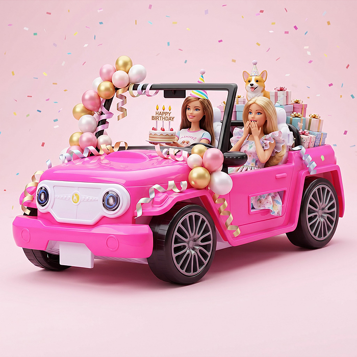 Машина для куклы UT0187-3 цвет розовый, в коробке