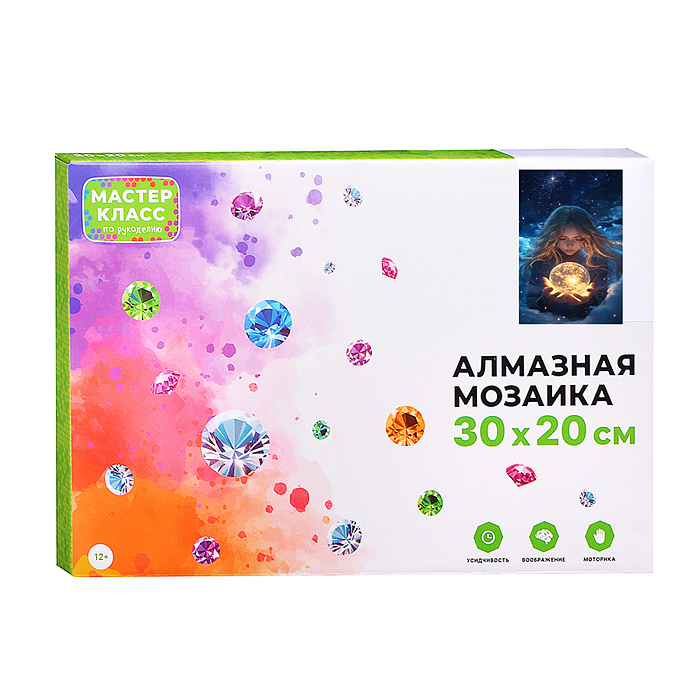 Мозаика алмазная MKA3020-226 "Взгляд" (светится в темноте) 30*20 см.
