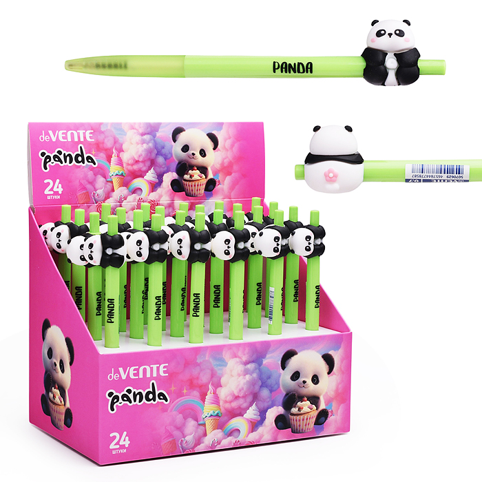 Ручка шариковая автоматическая подарочная "Sweet Panda" с декоративным элементом, d=0,7 мм, синяя