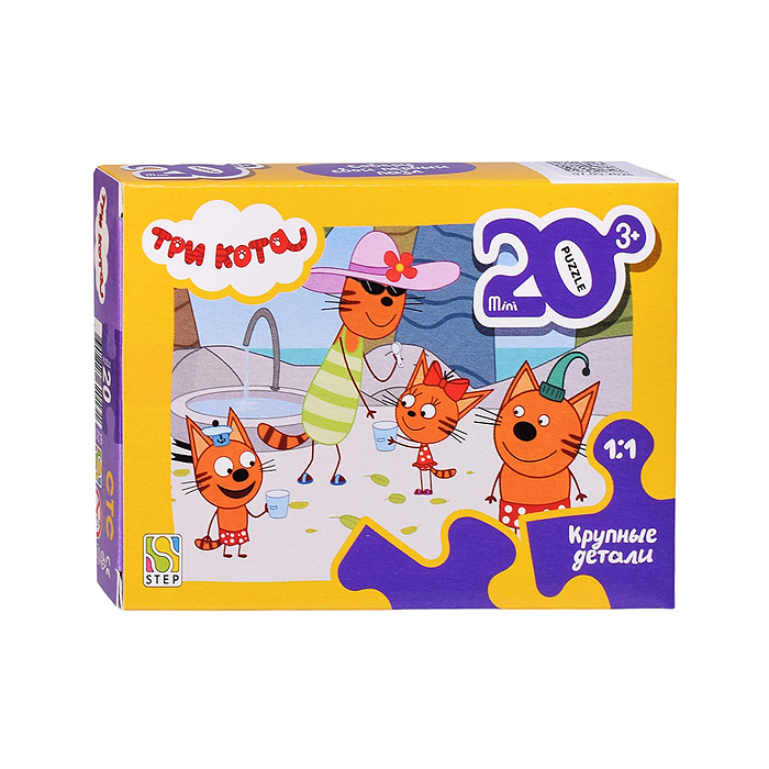 Пазл mini 20 (с крупными деталями) "Три кота"