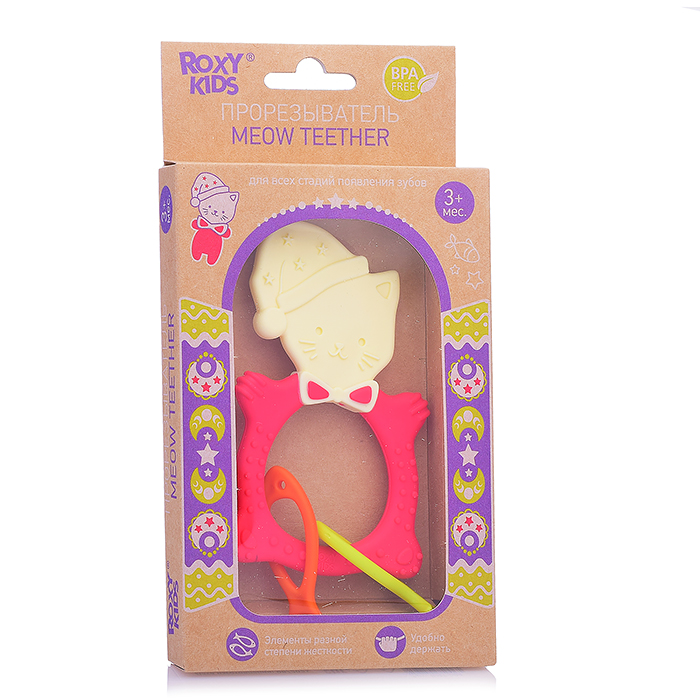 Фото к товару Универсальный прорезыватель MEOW TEETHER. Цвет коралловый. Универсальный прорезыватель MEOW TEETHER. Цвет коралловый.