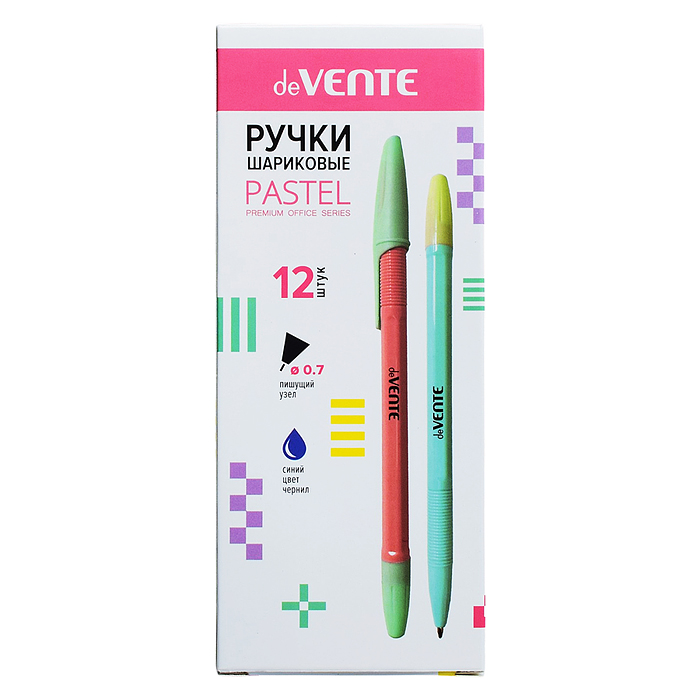 Фото к товару Ручка шариковая "Pastel" d=0,7 мм, шестигранный корпус с рифлёной грип-зоной, синяя Ручка шариковая "Pastel" d=0,7 мм, шестигранный корпус с рифлёной грип-зоной, синяя
