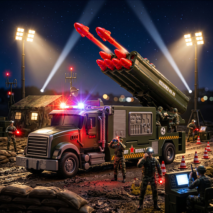 Машина -Трек  MS740A-1 "Мощный залп" на батарейках, в коробке