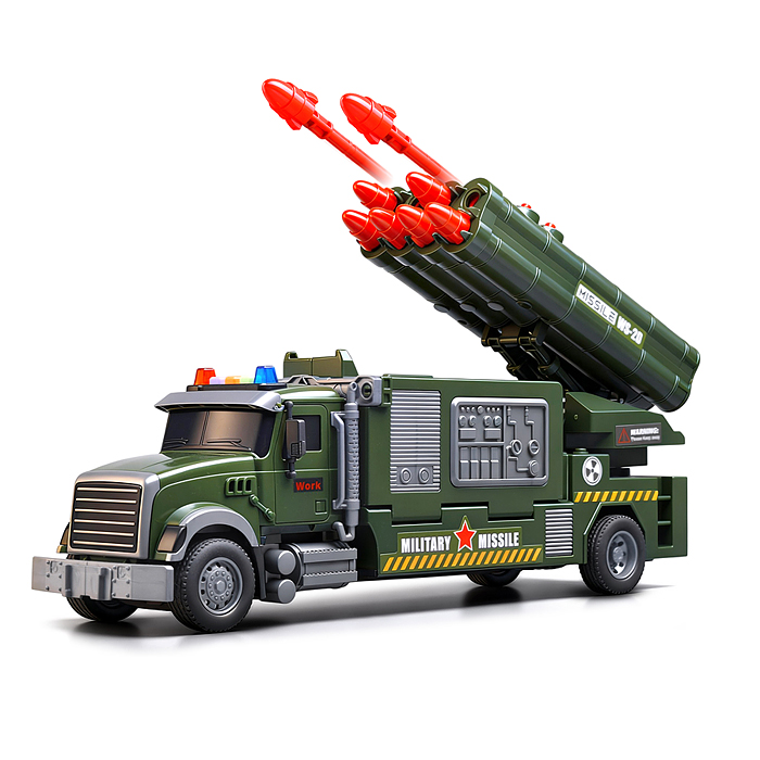 Машина -Трек  MS740A-1 "Мощный залп" на батарейках, в коробке