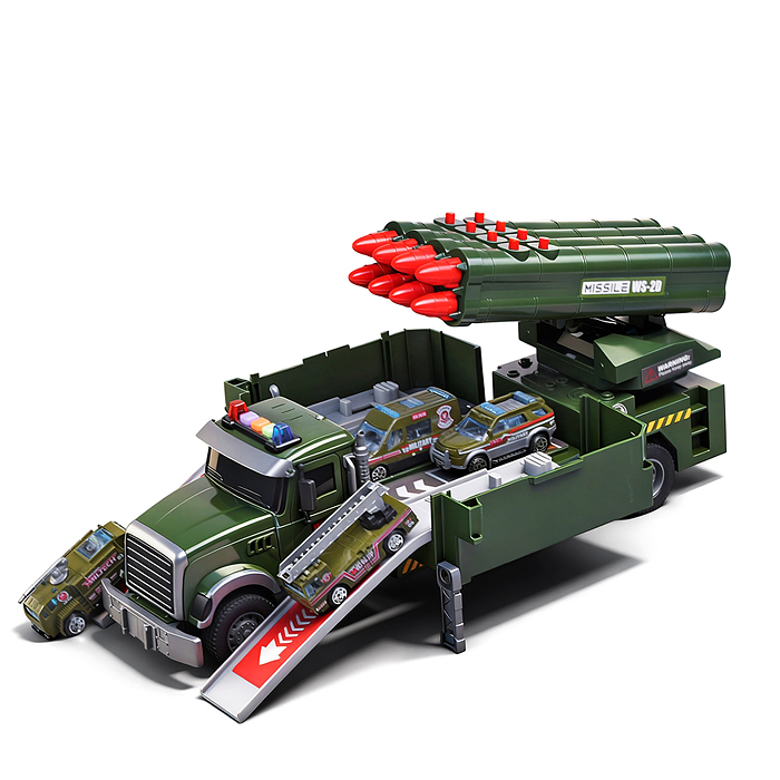 Машина -Трек  MS740A-1 "Мощный залп" на батарейках, в коробке