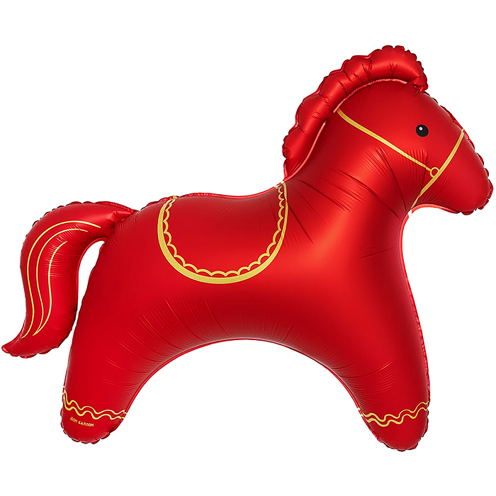 Шар (42''/107 см) Фигура, Красная лошадка, сатин, 1 шт. в уп.