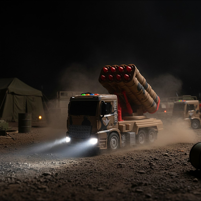 Машина S977-119B "Ракетница" р/у 1:14 (свет, звук) в коробке