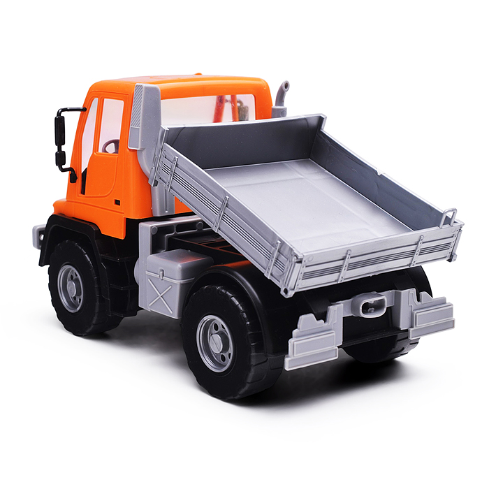 Самосвал бортовой Мерседес "Unimog U500" люкс 17,5 см. оранжевый