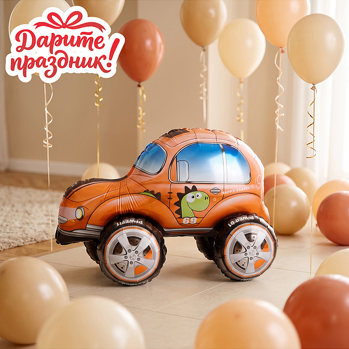 Интерьерное украшение DP-0116 Фигура-шар "Машинка" (цвет красный) 38см