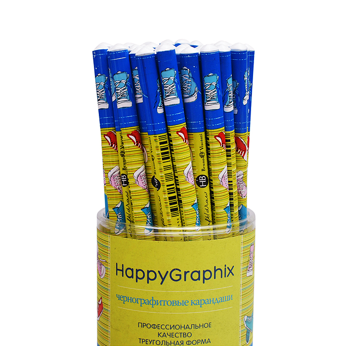 Фото к товару Карандаш чернографитовый "HappyGraphix. Кеды" НВ Карандаш чернографитовый "HappyGraphix. Кеды" НВ