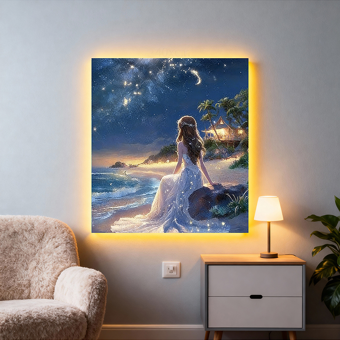 Мозаика алмазная MKA3020-222 "Вечер у моря" (светится в темноте) 30*20 см.