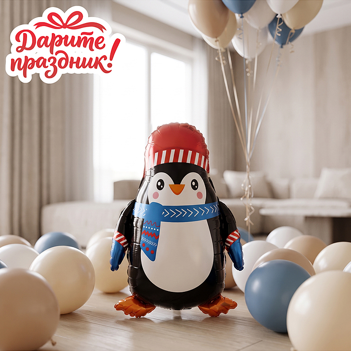 Интерьерное украшение DP-0121  Фигура-шар "Пингвиненок" 60см