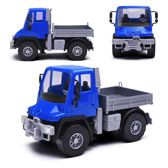 Самосвал бортовой Мерседес "Unimog U500" люкс 17,5 см. синий