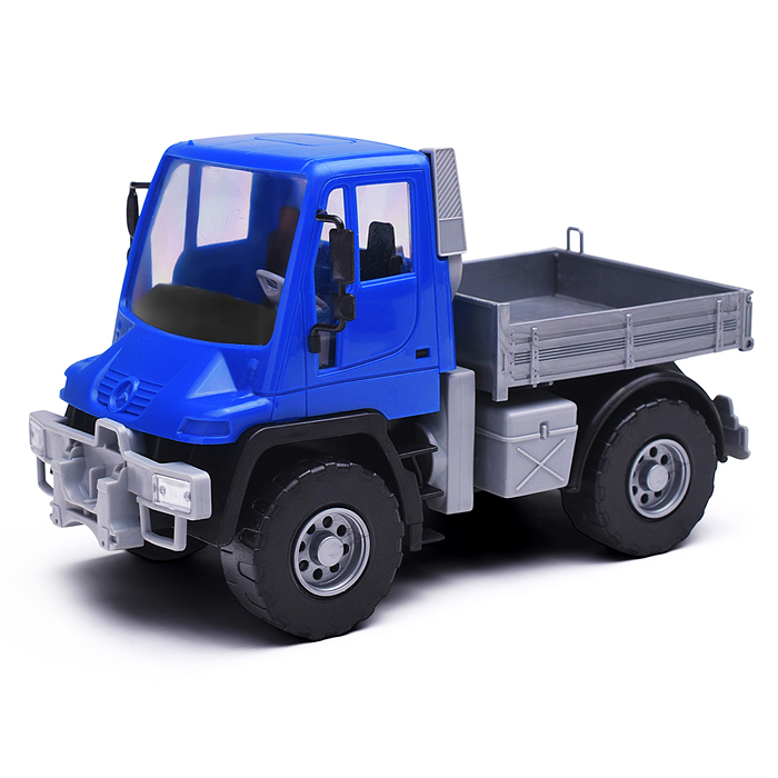 Самосвал бортовой Мерседес "Unimog U500" люкс 17,5 см. синий