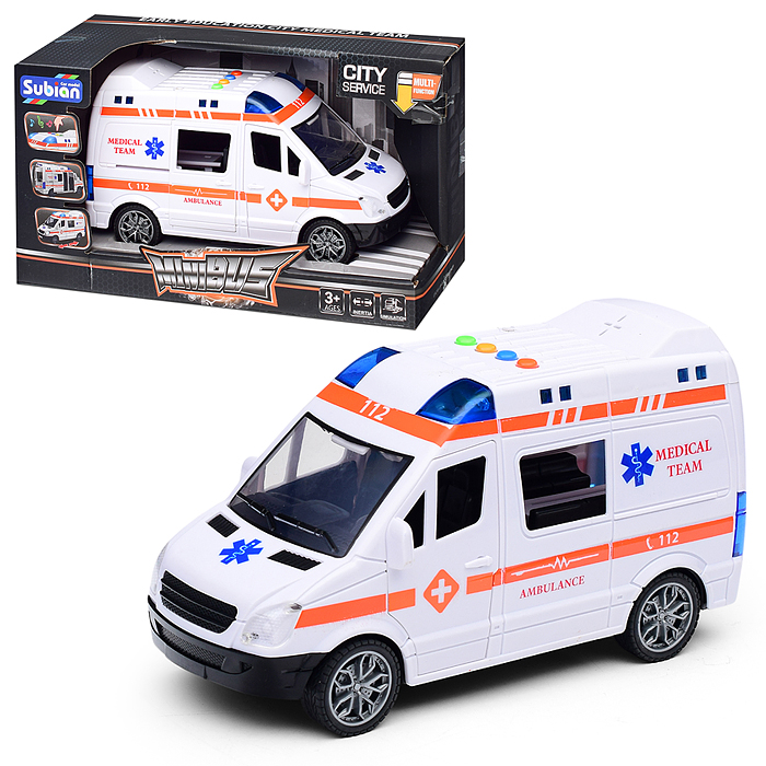 Машина S977-10 "Фургон скорой помощи" на батарейках, 1:14 (свет, звук) в коробке