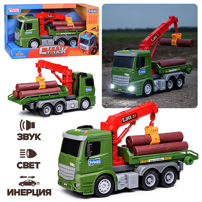 Машина S977-40A "Бревновоз" 1:14 (свет, звук) в коробке Машина S977-40A "Бревновоз" 1:14 (свет, звук) в коробке