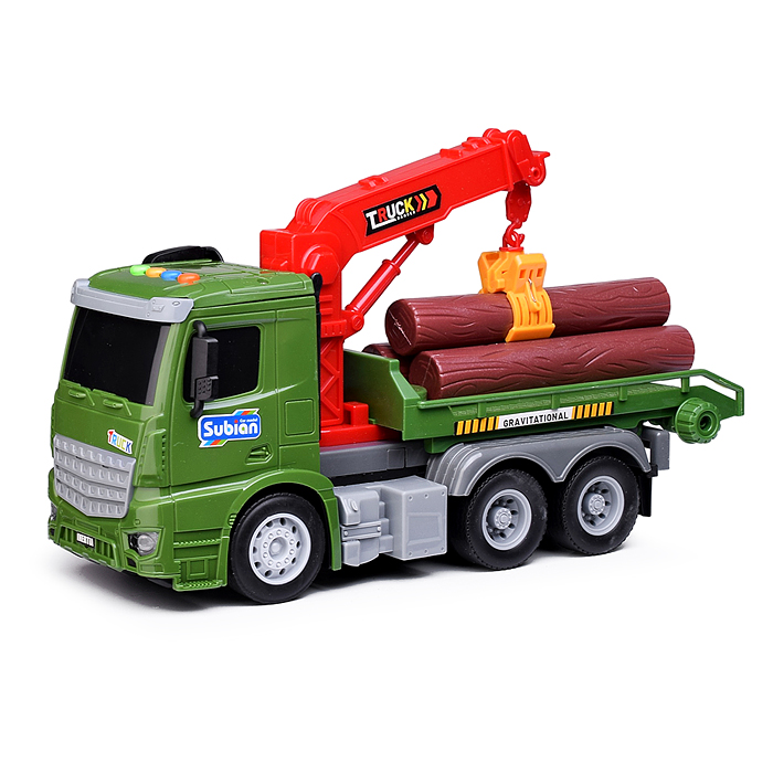 Машина S977-40A "Бревновоз" 1:14 (свет, звук) в коробке