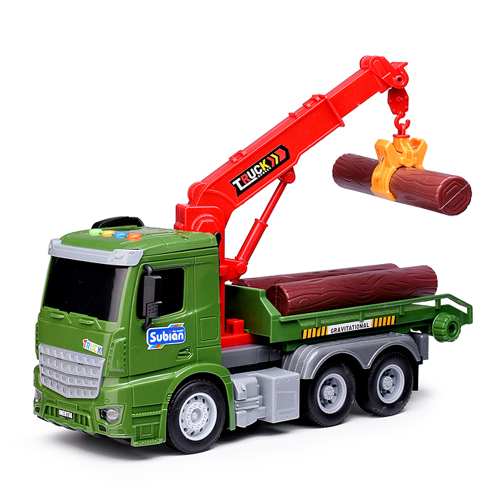 Машина S977-40A "Бревновоз" 1:14 (свет, звук) в коробке