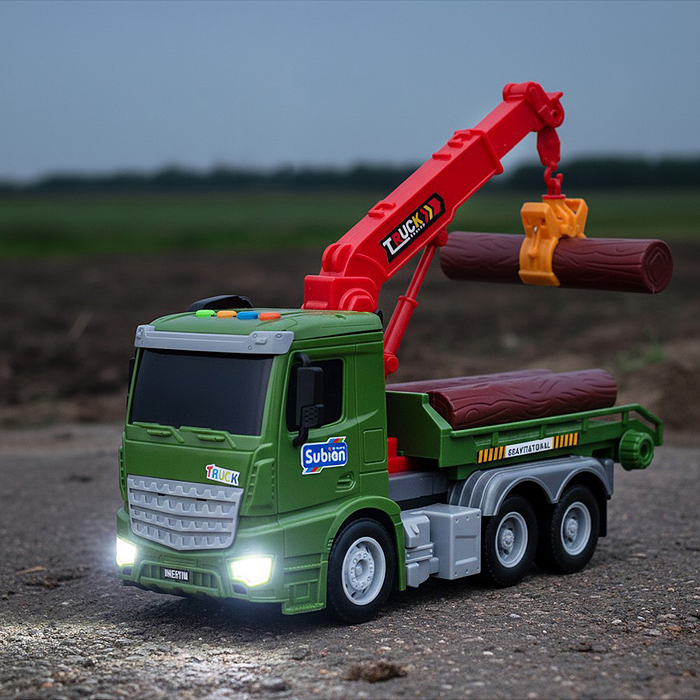 Машина S977-40A "Бревновоз" 1:14 (свет, звук) в коробке