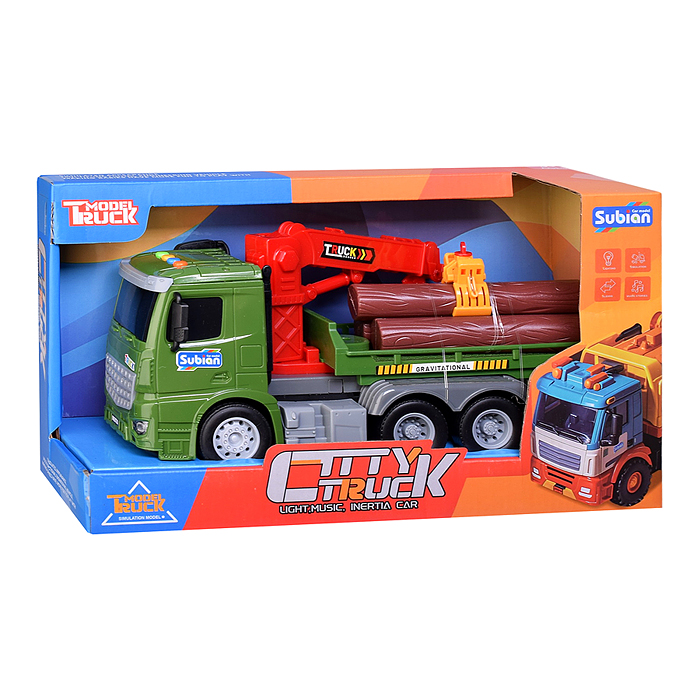 Машина S977-40A "Бревновоз" 1:14 (свет, звук) в коробке