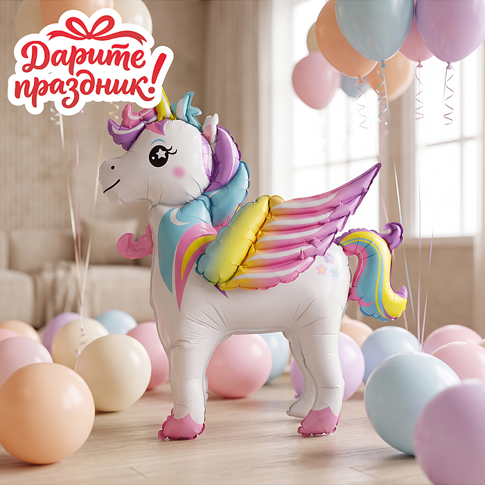 Интерьерное украшение DP-0119  Фигура-шар "Единорог" 68см