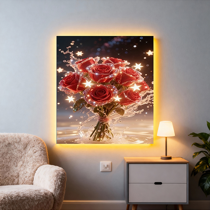Фото к товару Мозаика алмазная MKA4030-185 "Букет роз" (светится в темноте) 40*30 см. Мозаика алмазная MKA4030-185 "Букет роз" (светится в темноте) 40*30 см.