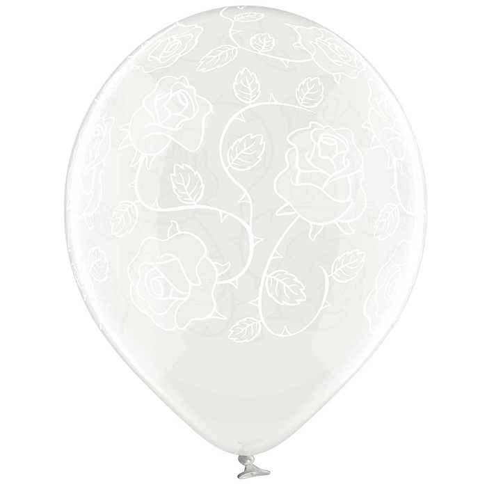 Шар латексный Шелкография кристалл 14" Розы -038 (упаковка 25шт)