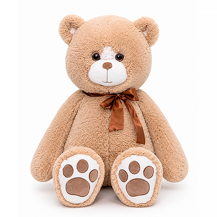 Кот Макс с бантом кофейный, 61см сидя
