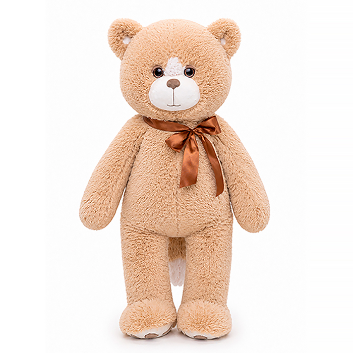 Кот Макс с бантом кофейный, 61см сидя