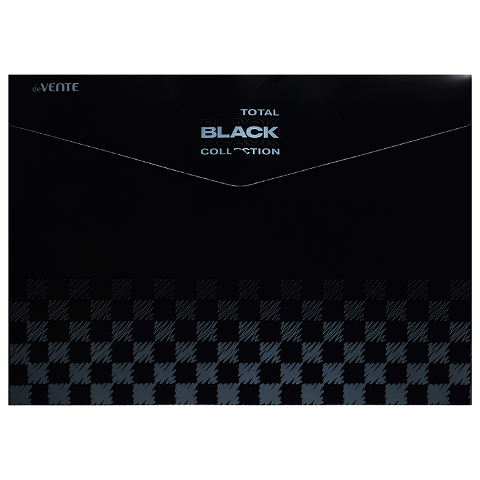 Набор папок "TOTAL BLACK" A4 (330x235 мм) 180 мкм, 3 папки, состав набора: папка-конверт на