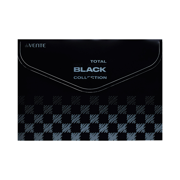 Набор папок "TOTAL BLACK" A4 (330x235 мм) 180 мкм, 3 папки, состав набора: папка-конверт на