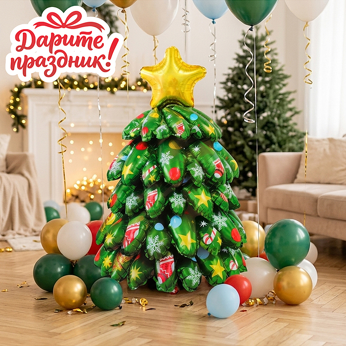 Интерьерное украшение DP-0015 "Фигура-Шар. Новогодняя ёлка"