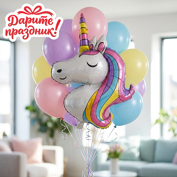 Интерьерное украшение DP-0049 Фигура-Шар "Единорог"