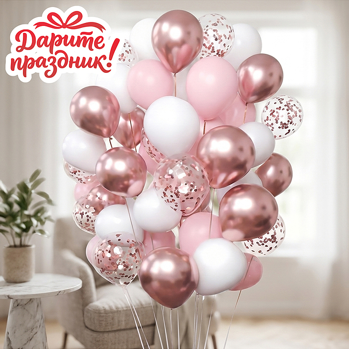 Украшение интерьерное DP-0025 Фонтан из шаров "Нежность" 40 шт. 